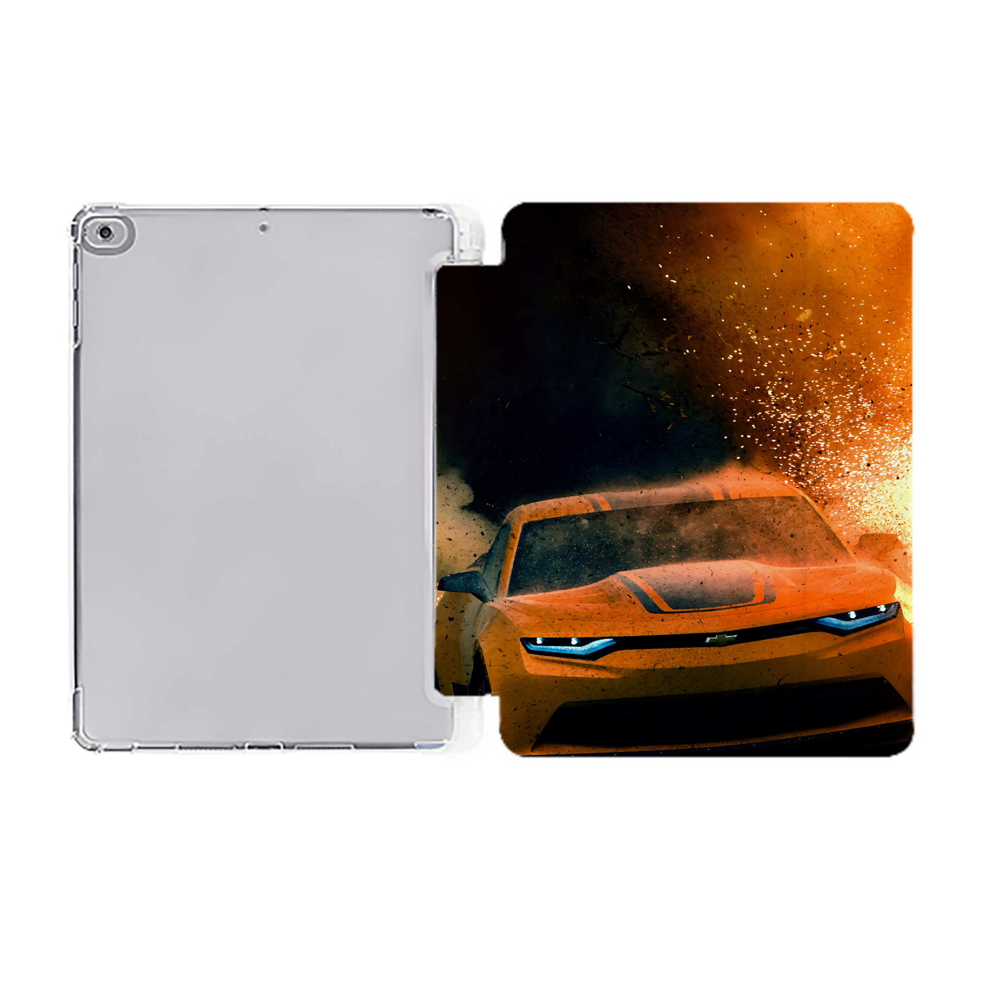 （画像用） Transformers トランスフォーマー IPad ケース ペン収納付き 三つ折りスタンド PUレザー×シリコン 対応機種9.5/10.5/10.9インチ